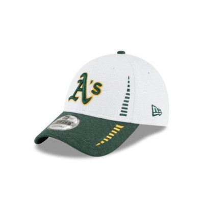 White Oakland Athletics Hat - New Era MLB Speed Tech 9FORTY Adjustable Caps USA0148596